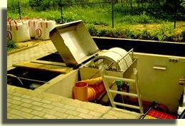 Drum filter under construction